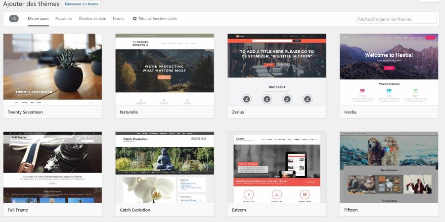 installer un theme gratuit depuis wordpress